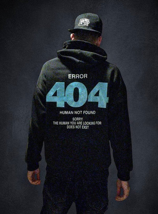 «Error 404» hoodie til menn og dame