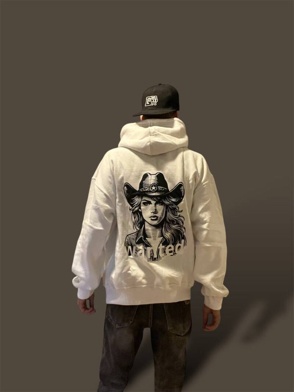 StayHumble «wanted» hoodie oversized - hvit