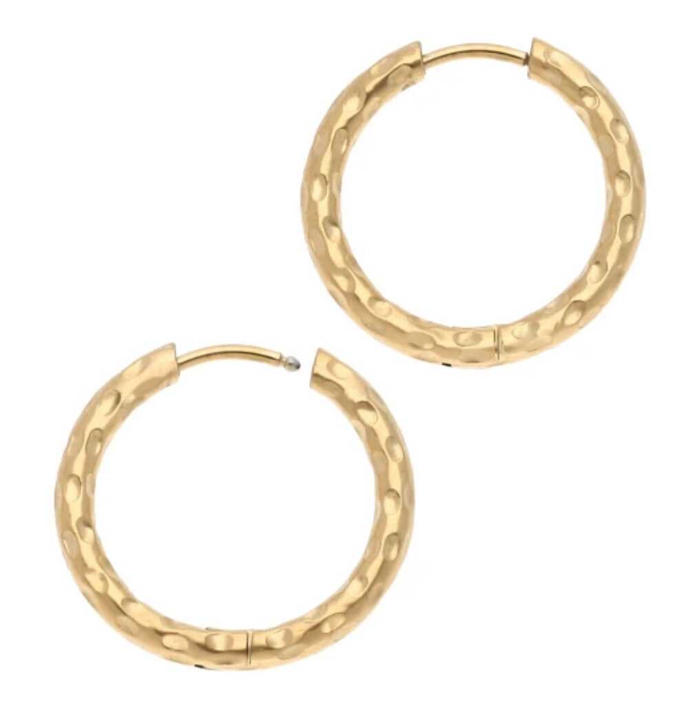 Les créoles dorées matelées 16mm