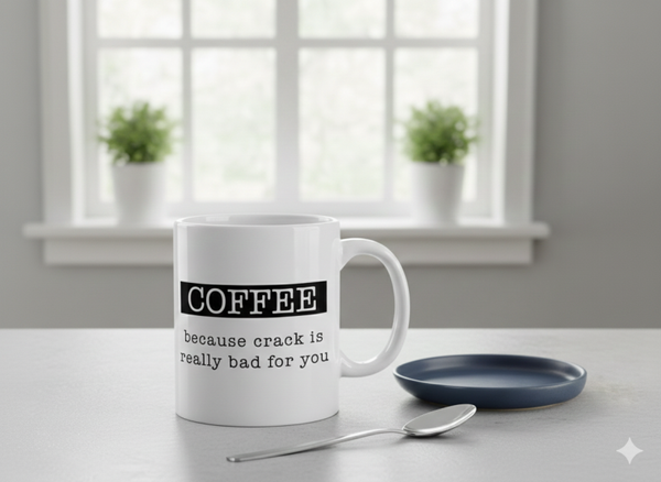 Coffee Because Crack is Really Bad For You" 11oz Ceramic Mug