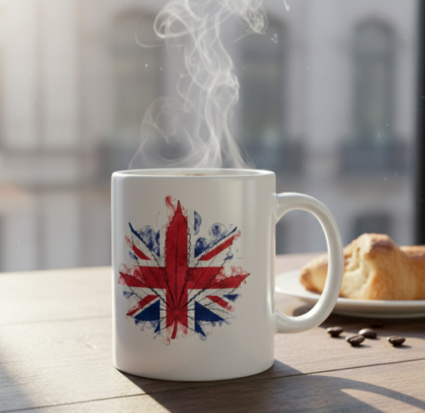 Union Jack Cannabis Leaf 11oz Coffee Mug – British Stoner Culture Gift