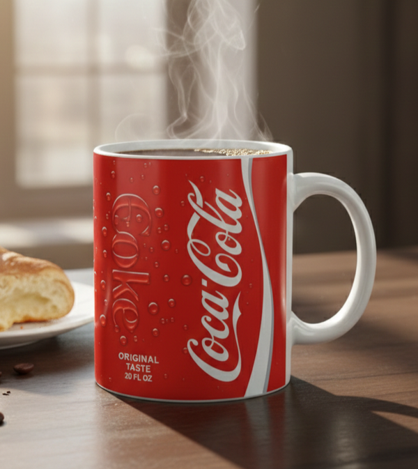 Coca-Cola "Original Taste" 11oz Mug – Red Coke Design with 3D Water Drop Effect
