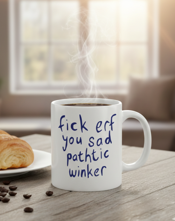Fick Off" 11oz Ceramic Mug – Funny Offensive Rainbow Slogan Coffee Cup