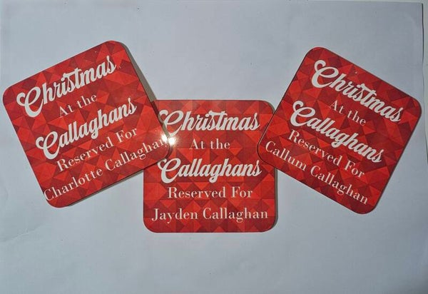 Personalised Christmas Coasters