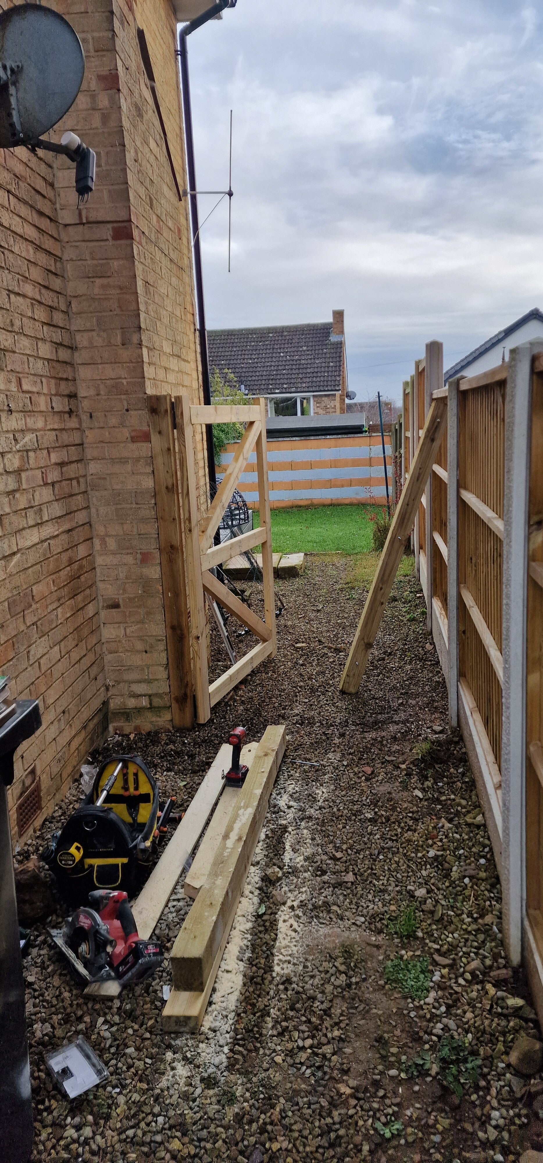 "Bespoke timber garden gate built in Knaresborough", "Custom side-access gate North Yorkshire"