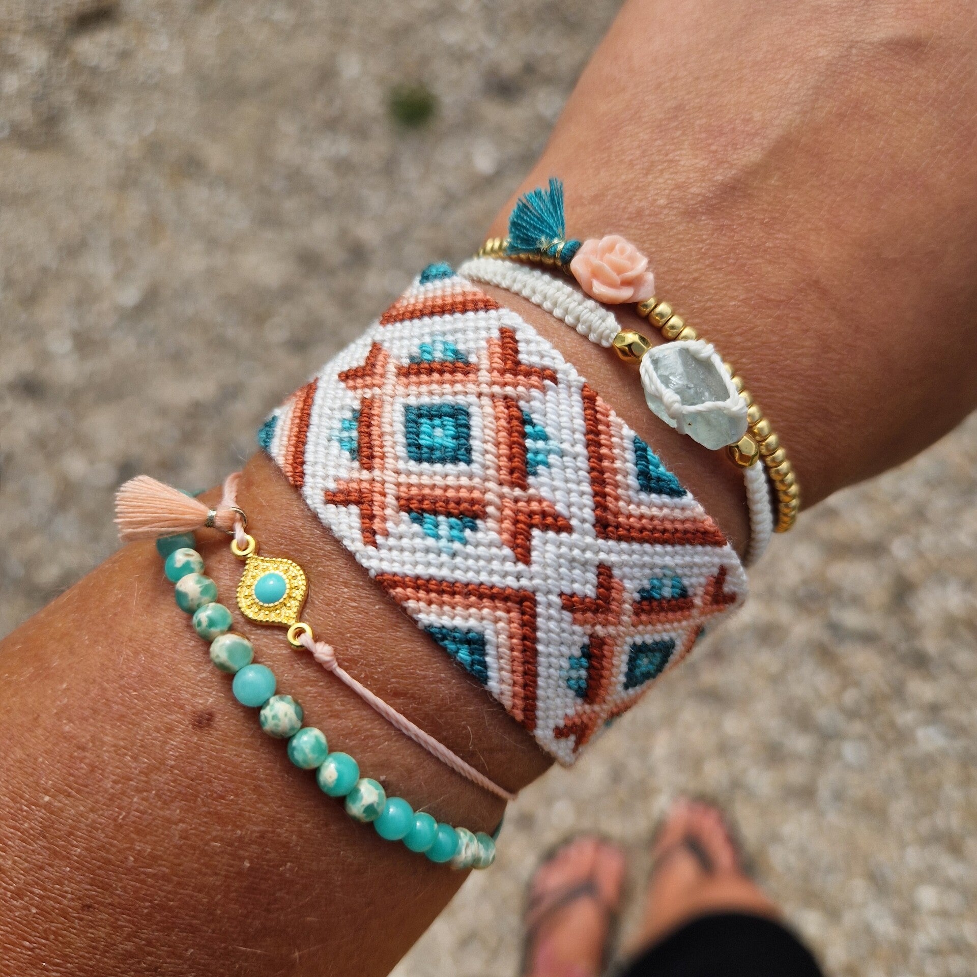 Set white/blue/peach