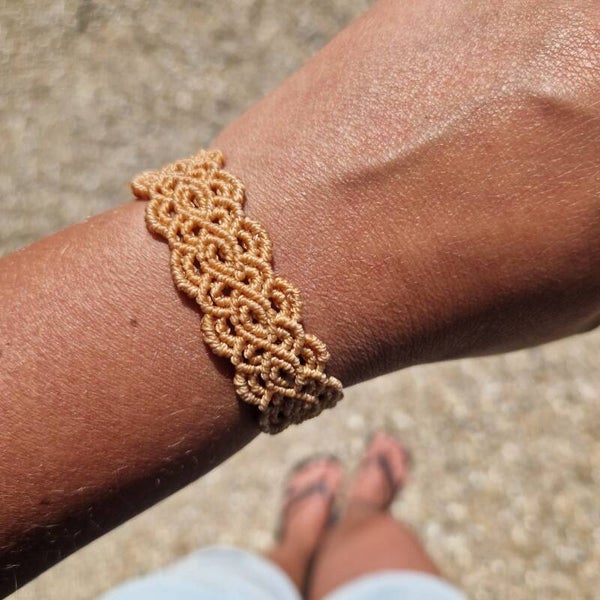 macrame bandje gold