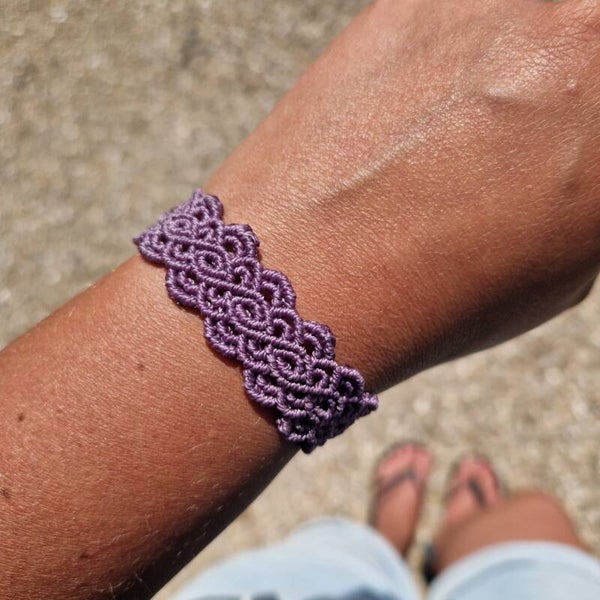 macrame bandje lila