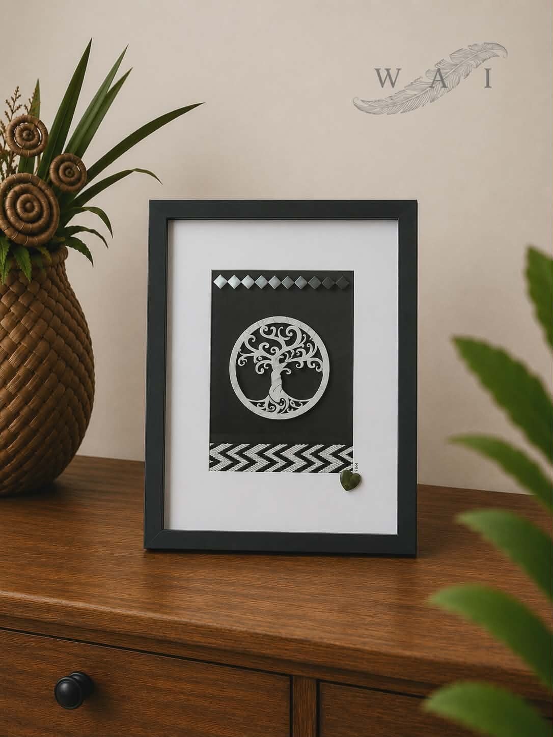 Rakau/Whanau - Tree (11) - Black - White - Silver