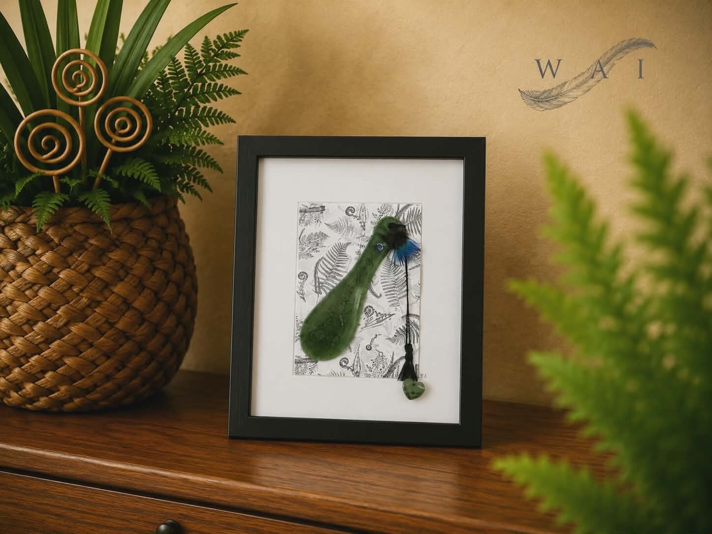 SOLD/Patu (19) - Green - Black and White Background