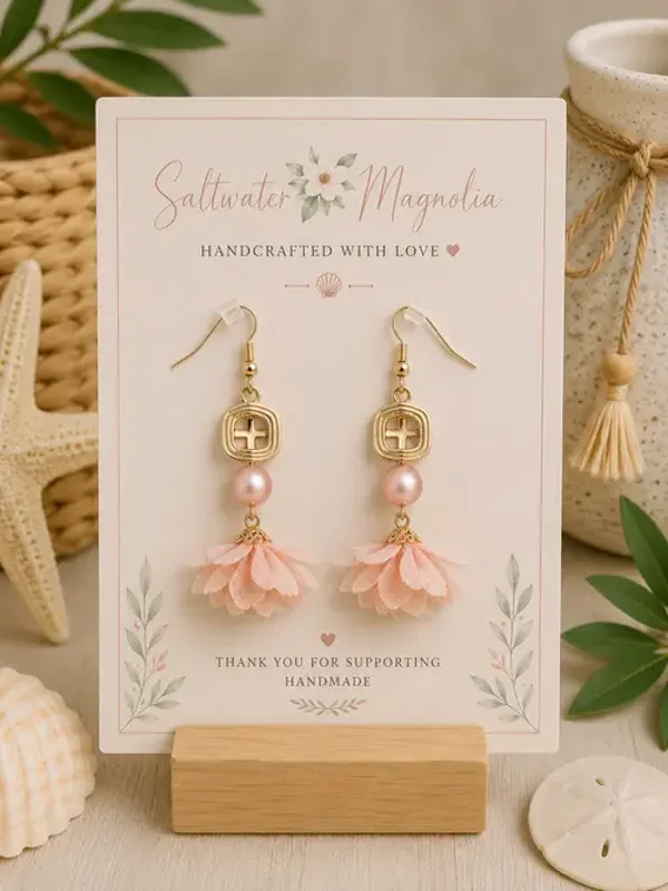 Blush Blossom Charm Earrings
