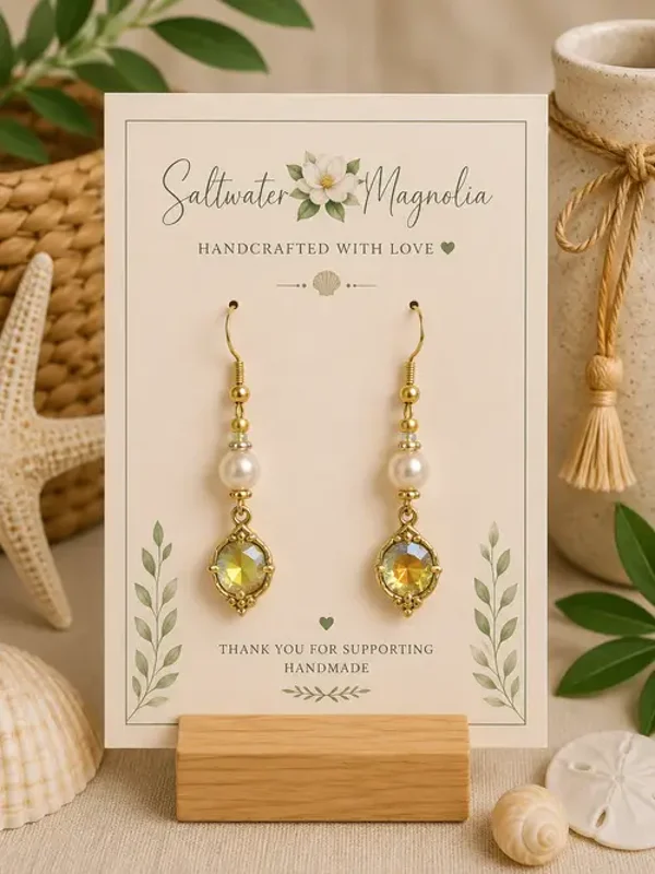 Golden Pearl Radiance Earrings