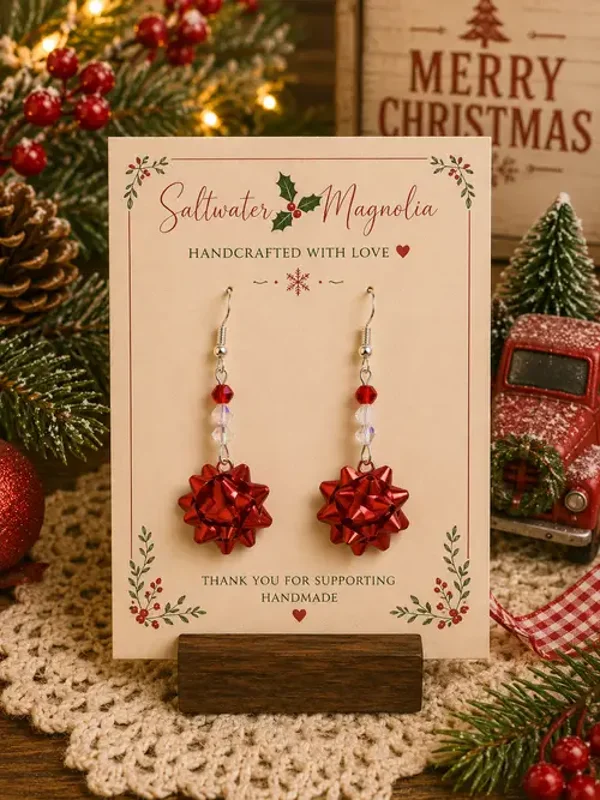 Christmas Bow Earrings
