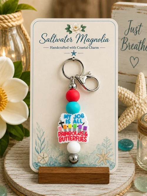 Rainbows & Butterflies Keychain