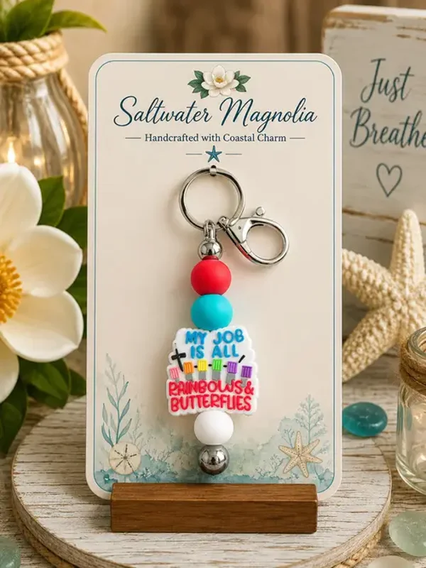 Rainbows & Butterflies Keychain