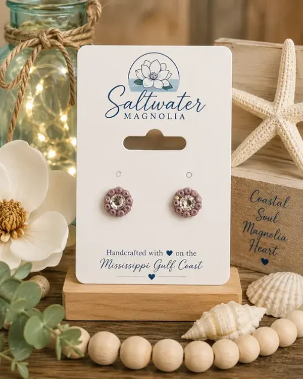 Lilac Stardust Stud Earrings