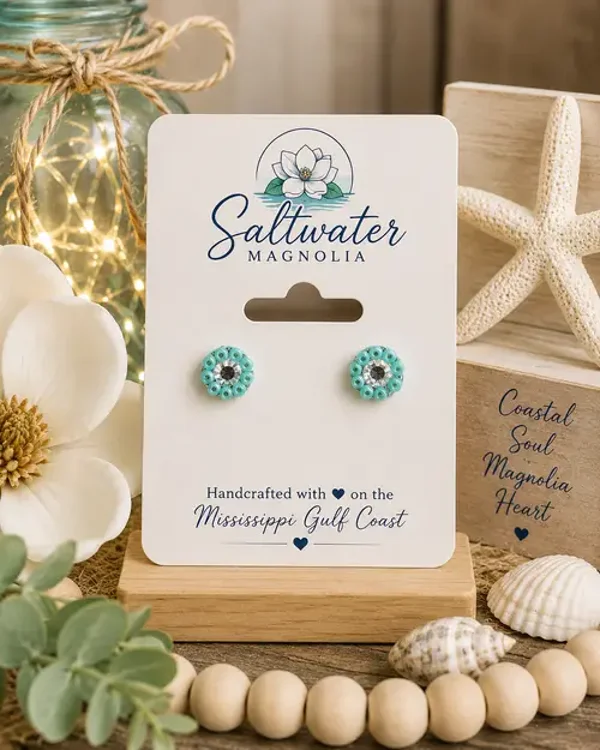 Mint Spark Stud Earrings