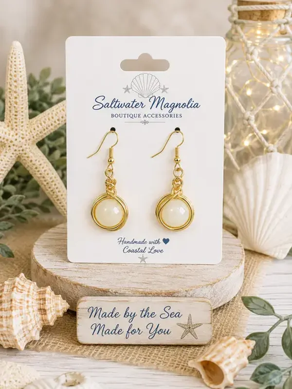 Golden Halo Pearl Earrings
