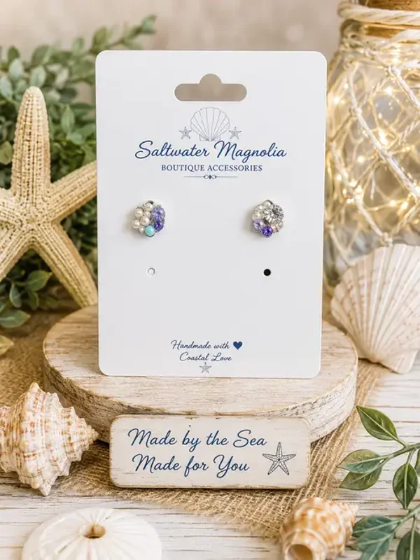 Amethyst Frost Stud Earrings
