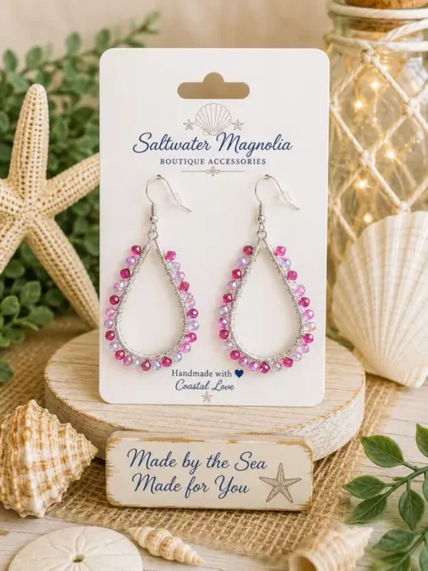Pink Radiance Teardrop Earrings