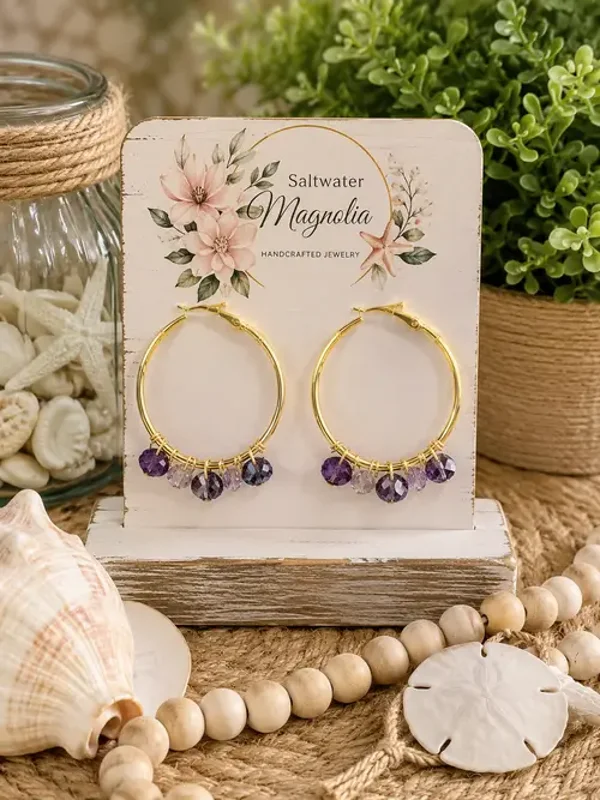 Violet Twilight Hoops