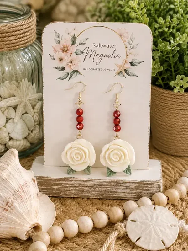 Crimson Rose Earrings