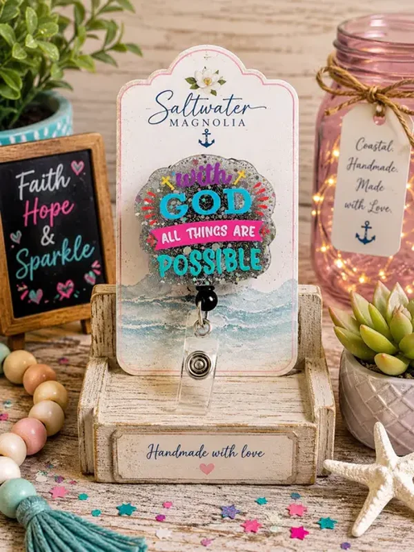 With God All Things Are Possible Badge Reel