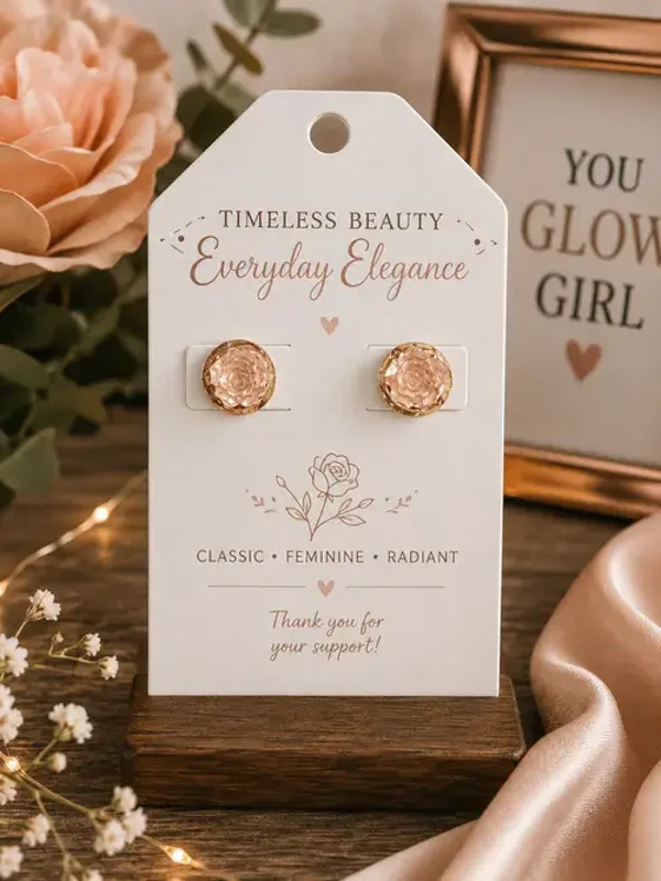 Rosé Bloom Stud Earrings