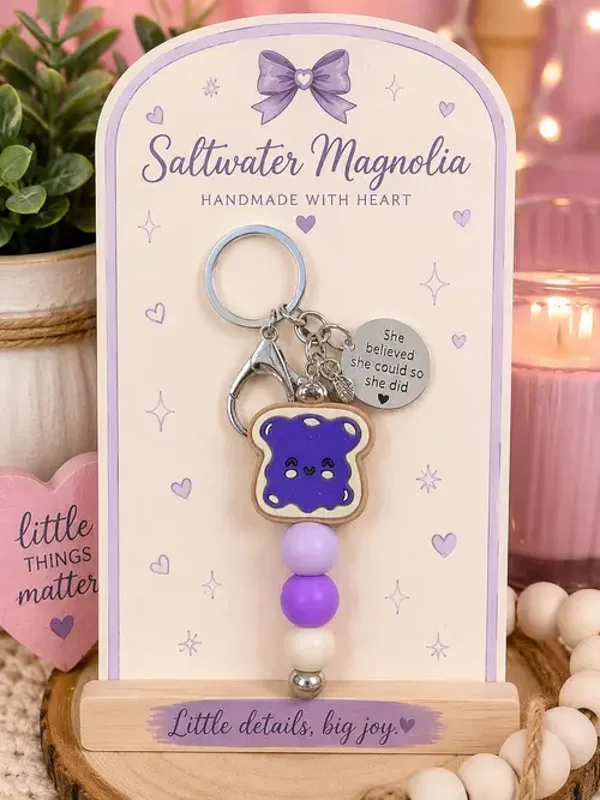 Grape Jelly Toast Keychain