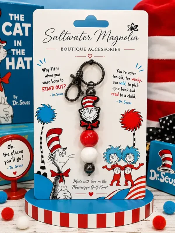Cat in the Hat Keychain