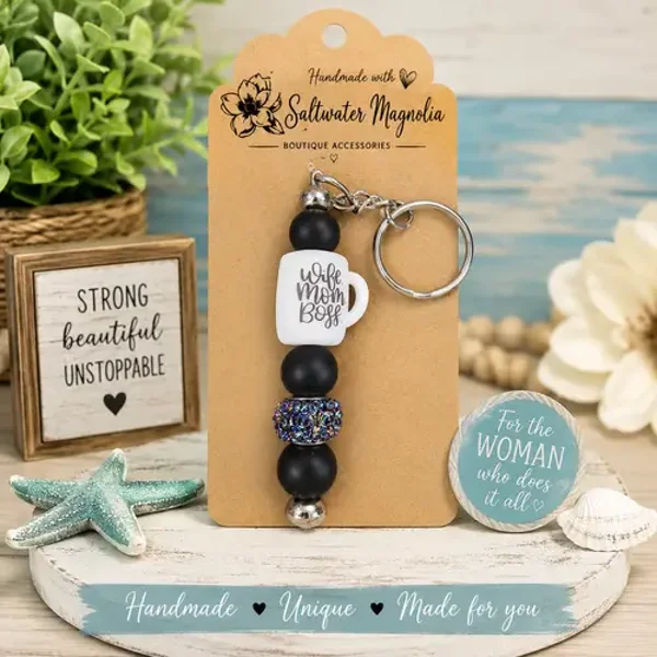 Wife • Mom • Boss Keychain