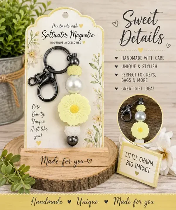 Sweet Daisy Keychain