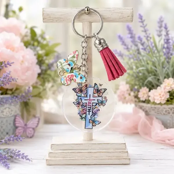 Faith in Bloom Keychain