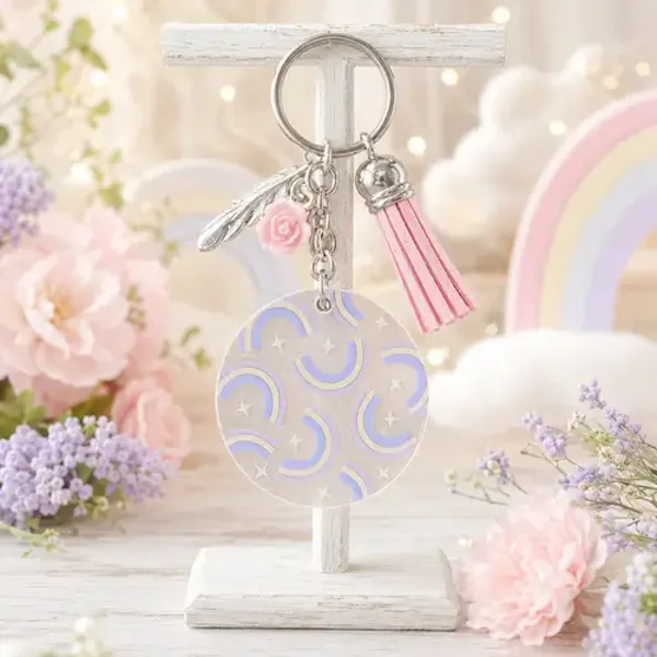 Pastel Rainbow Dreams Keychain