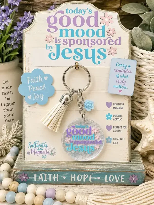 Good Mood Sponsored by Jesus Keychain