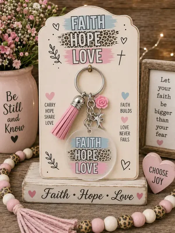 Faith • Hope • Love Keychain