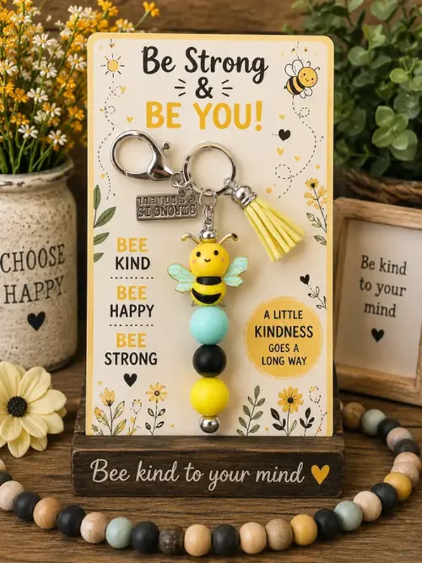 Bee Strong Keychain