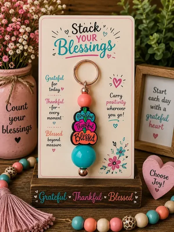 Stack Your Blessings Keychain