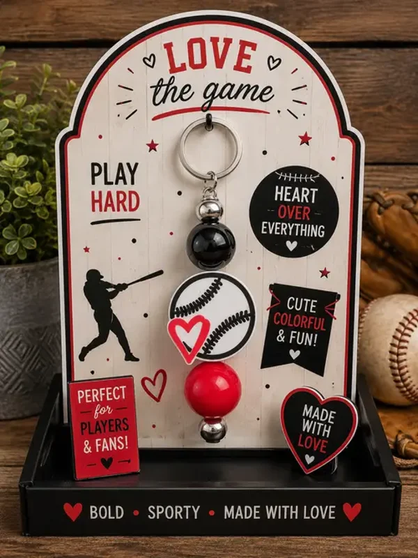 Love the Game Baseball Keychain