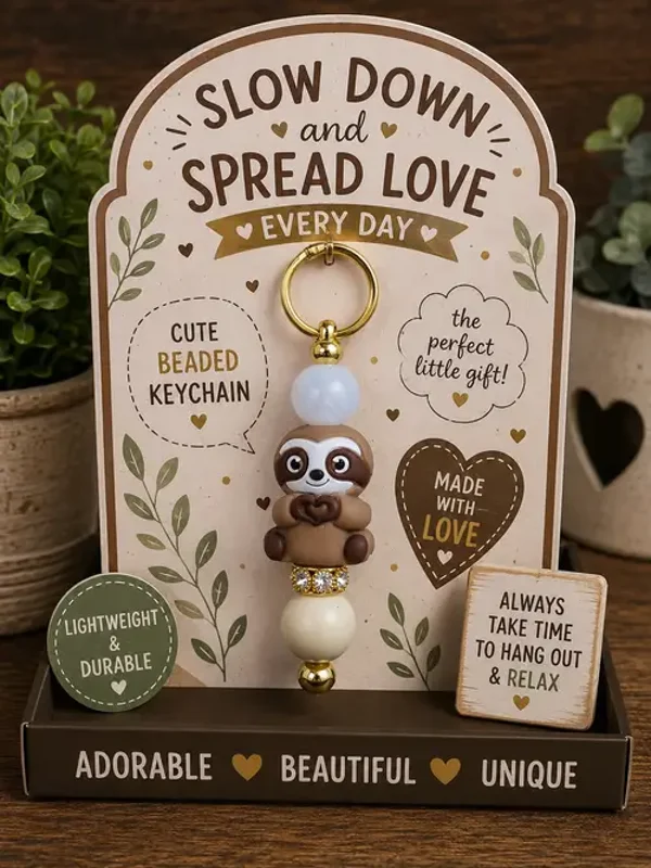 Slow Down Sloth Keychain