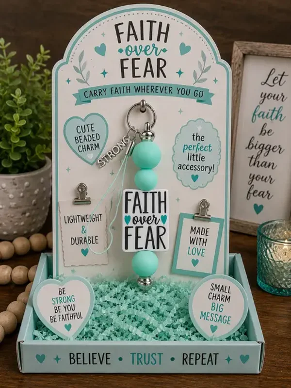 Faith Over Fear Keychain