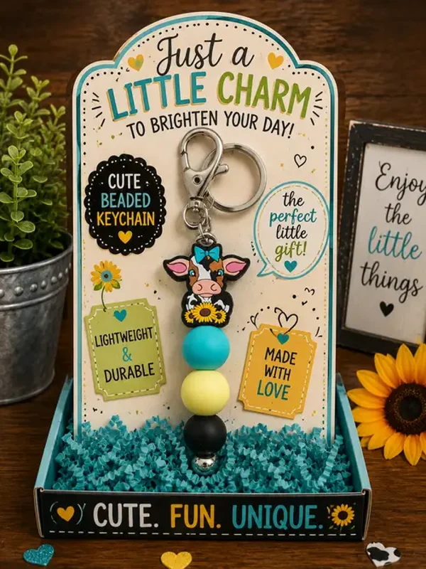 Sunflower Cowgirl Keychain