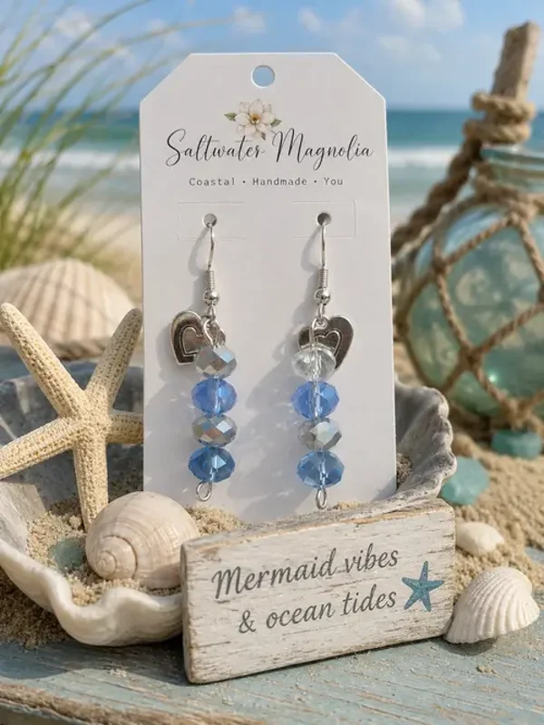 Ocean Breeze Heart Earrings
