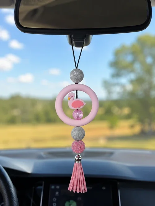 Fancy Flamingo Car Charm