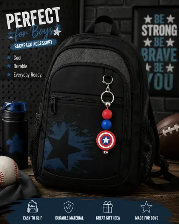 Captain America Backpack Charm