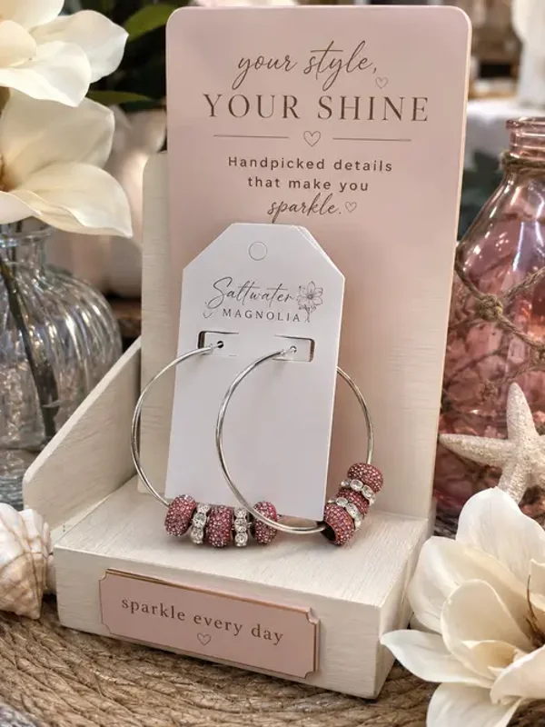 Rosé Glam Hoop Earrings