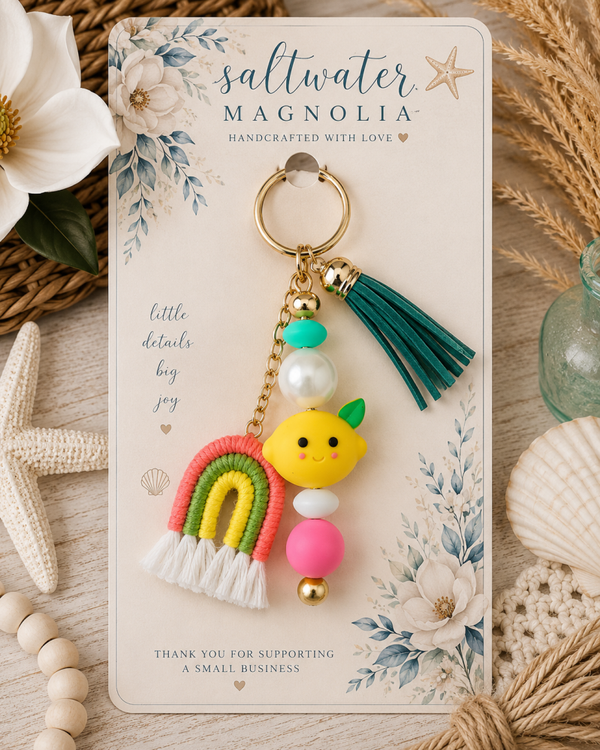 Lemon Drop Rainbow Keychain
