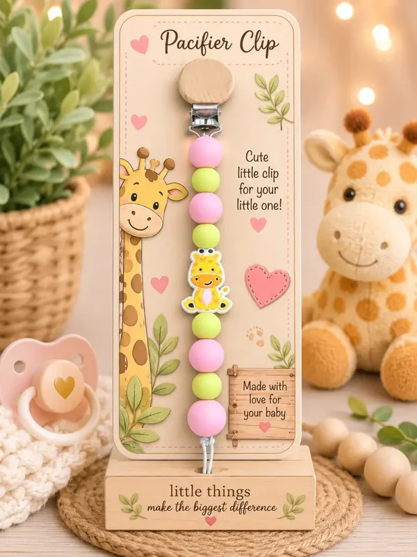 Sweet Safari Pacifier Clip