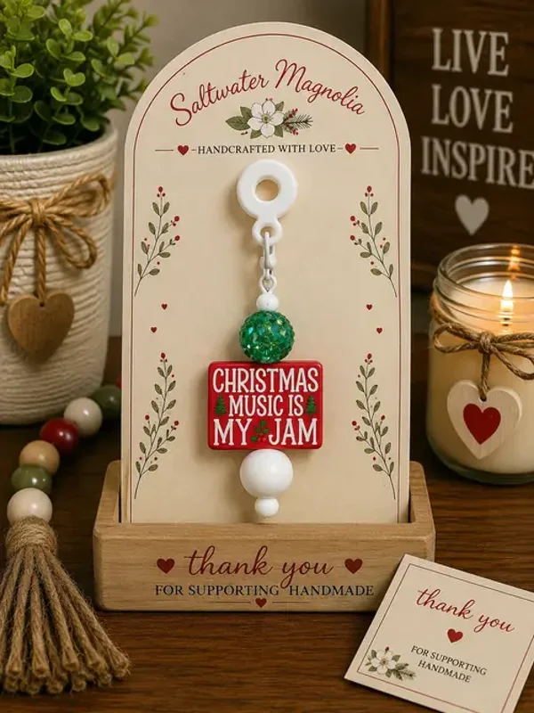 Christmas Music Tumbler Charm