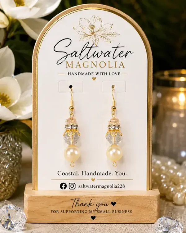 Pearls & Champagne Earrings